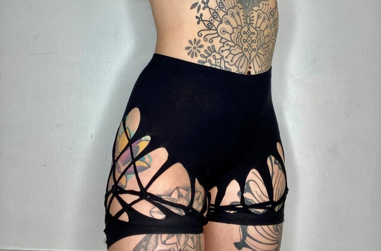 Smaragdfarbene Bikershorts